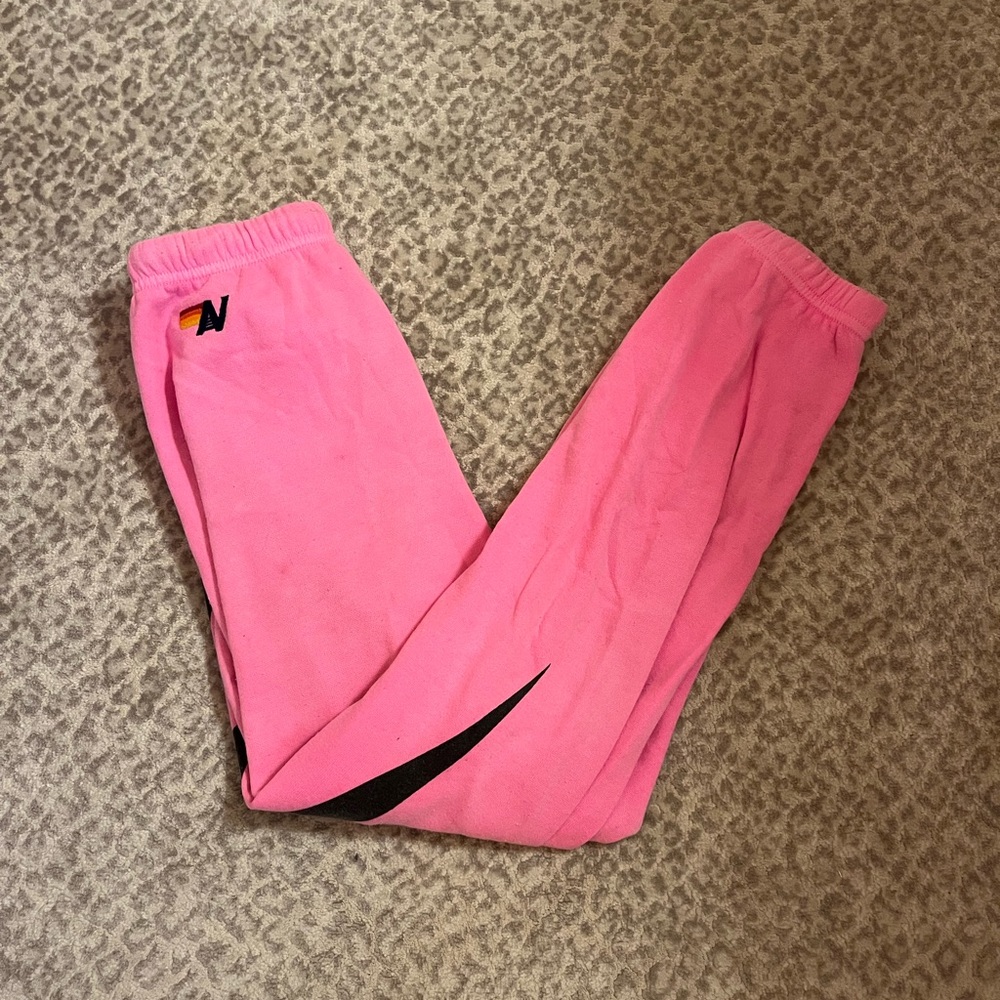 Aviator Nation- Bolt Sweatpants NEON PINK//BLACK (size xs)